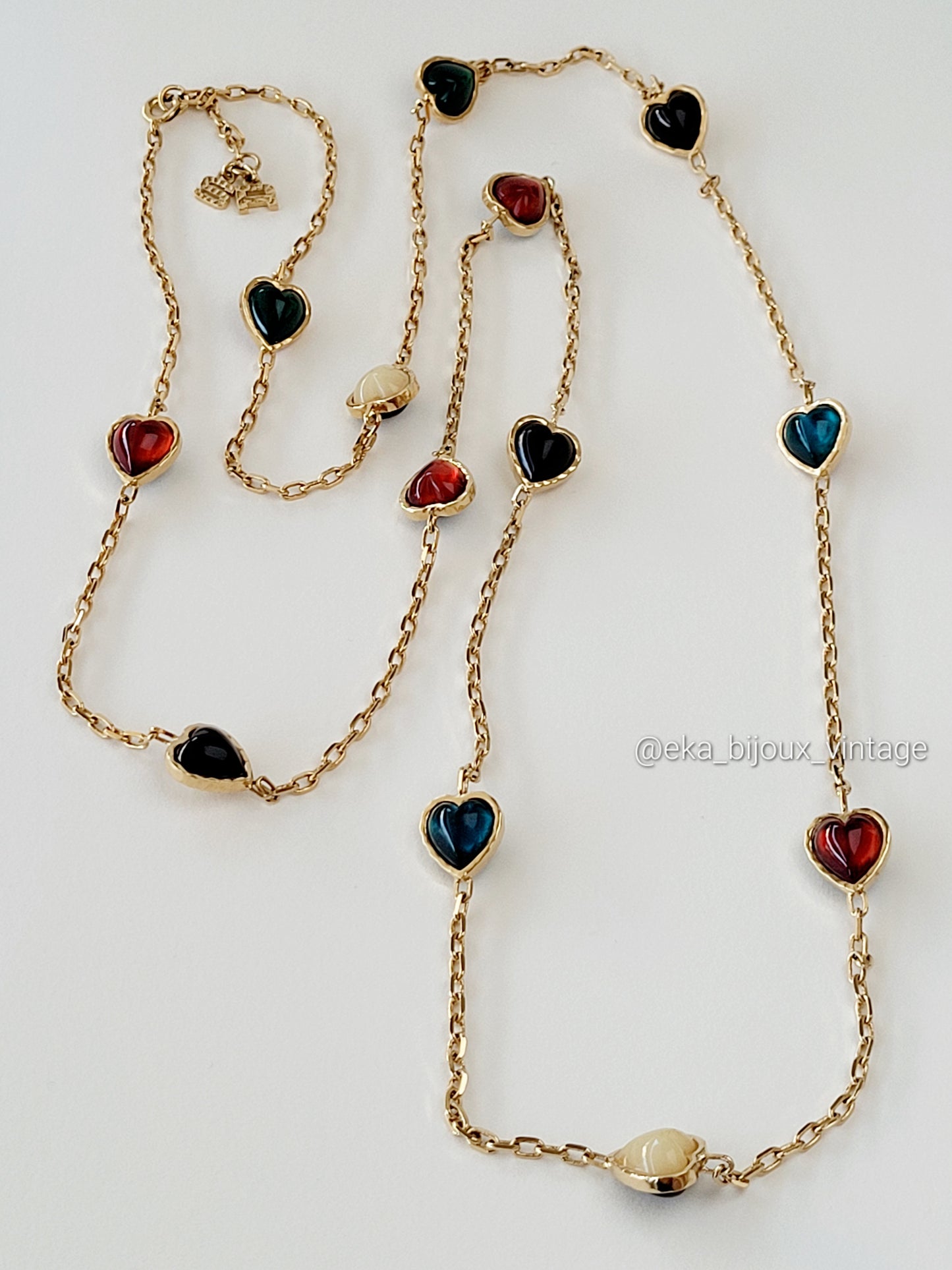 Sonia Rykiel-Sautoir vintage Cœurs