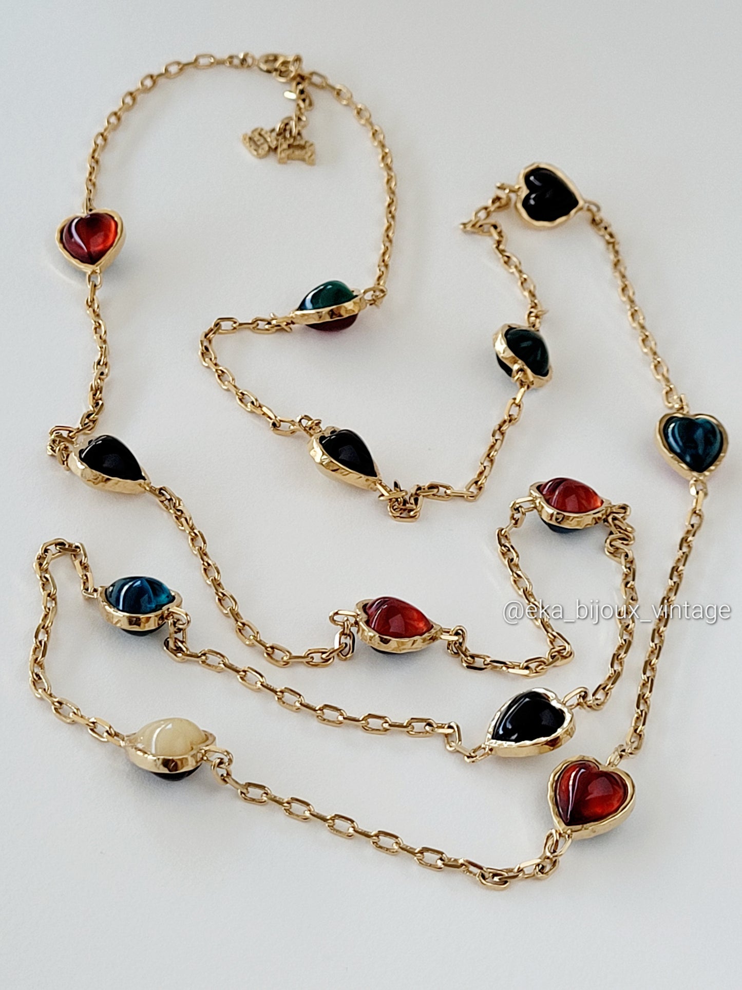 Sonia Rykiel-Sautoir vintage Cœurs