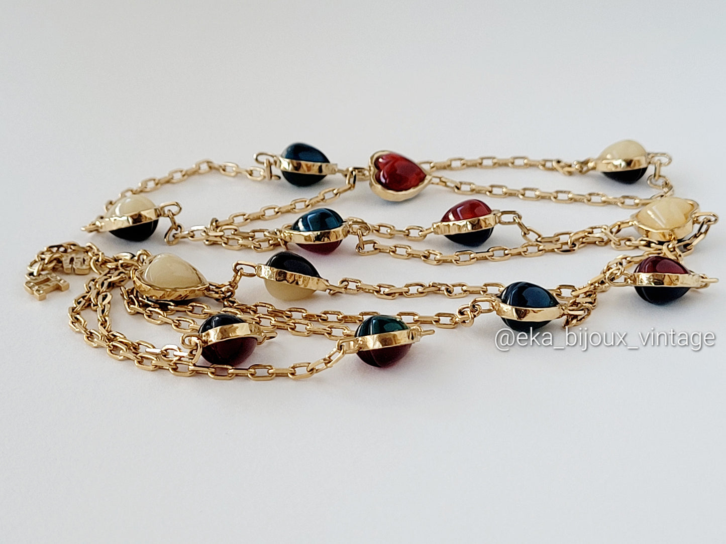 Sonia Rykiel-Sautoir vintage Cœurs