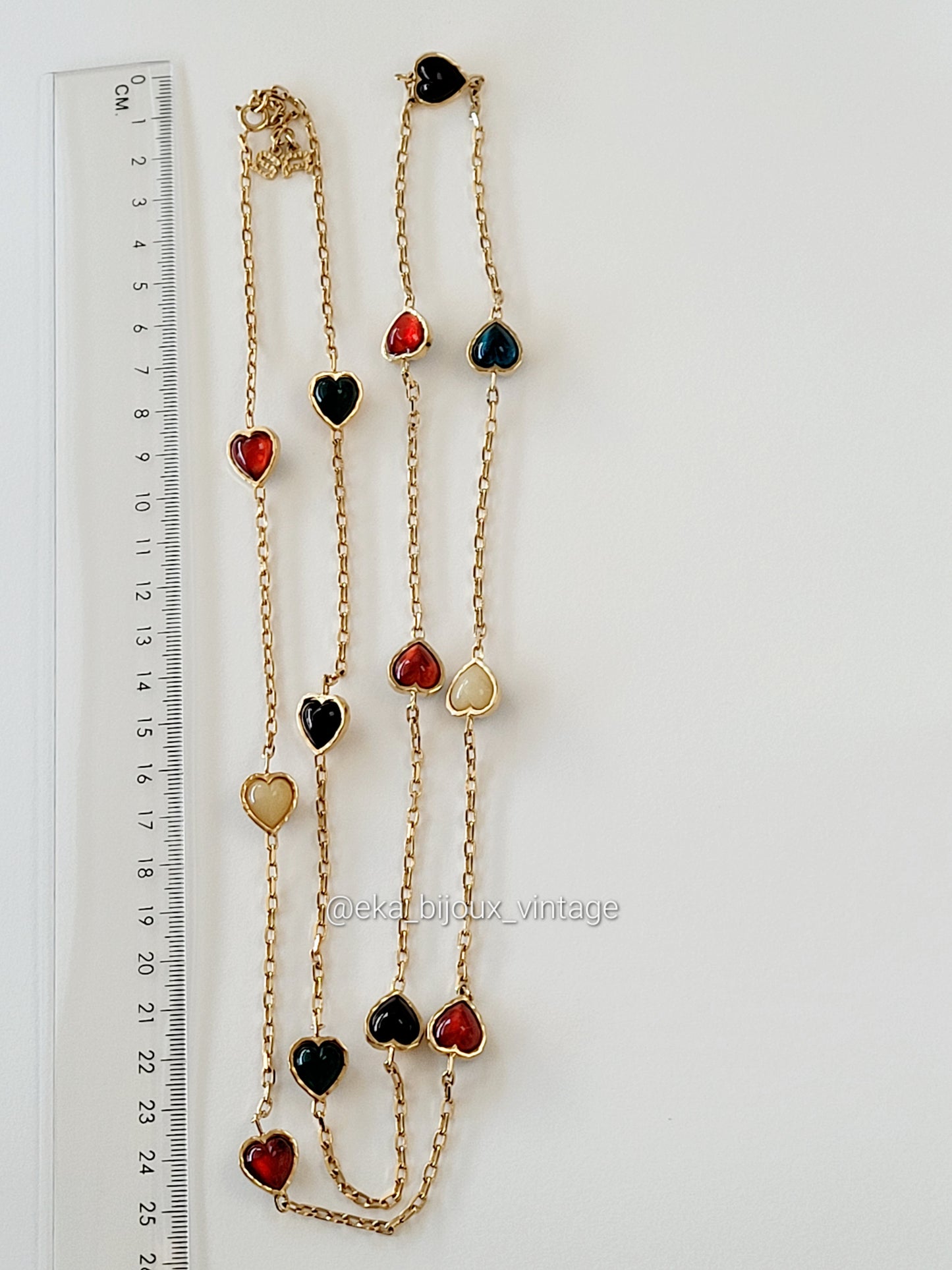 Sonia Rykiel-Sautoir vintage Cœurs