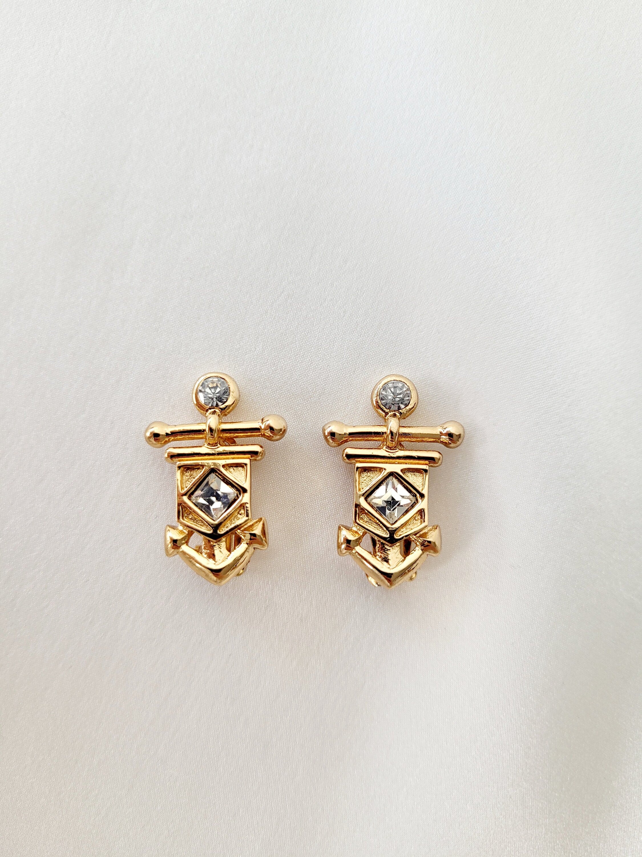 Boucles D'oreilles Vintage Guy Laroche - Occasion - Bijou De Marque Français Rétro