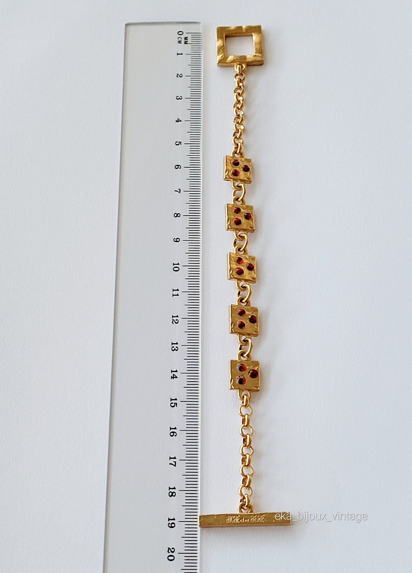 Biche de Bère - Bracelet vintage - Perles rouges