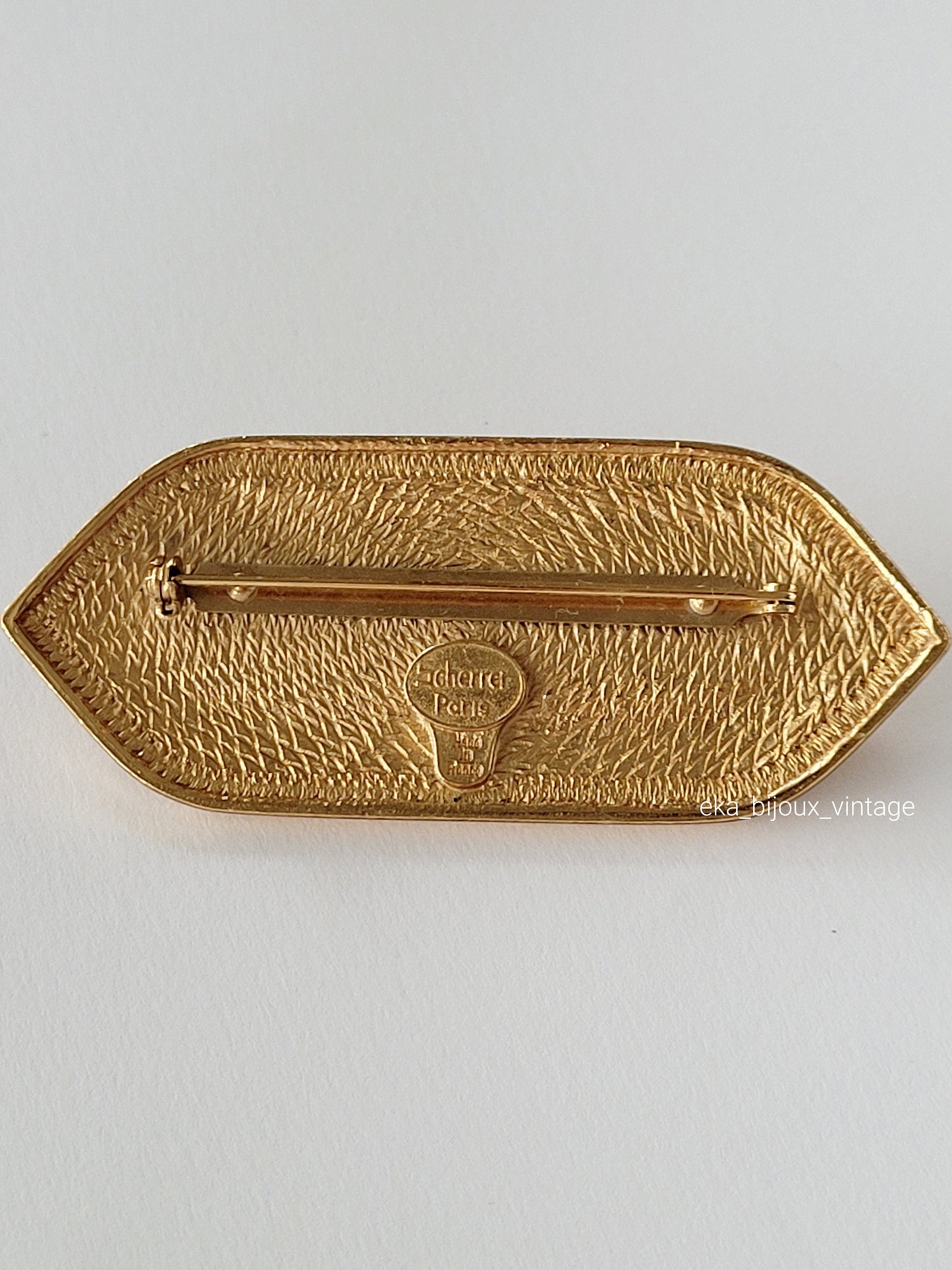 Jean-Louis Scherrer - Broche vintage cabochon vert