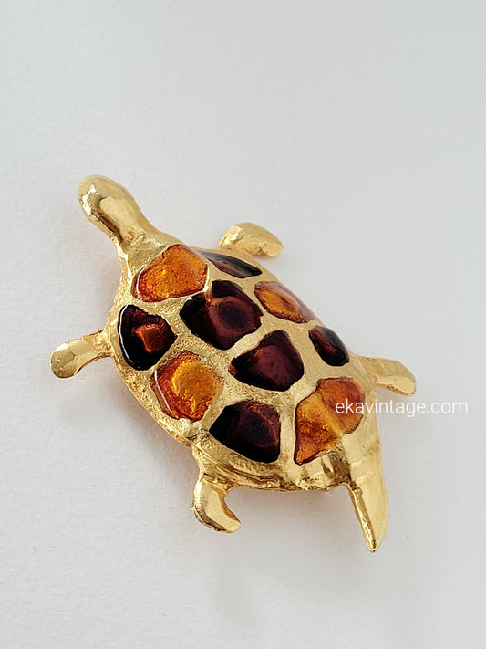 Baila Booste - Grande broche vintage Tortue