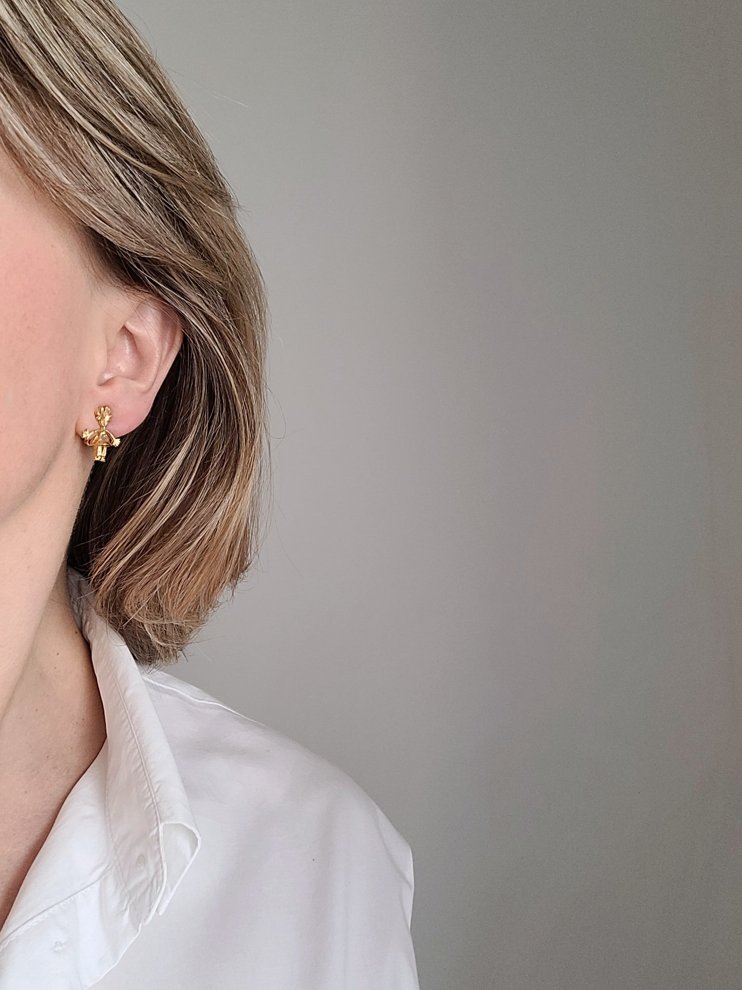 Biche de Bere-Boucles d'oreilles vintage