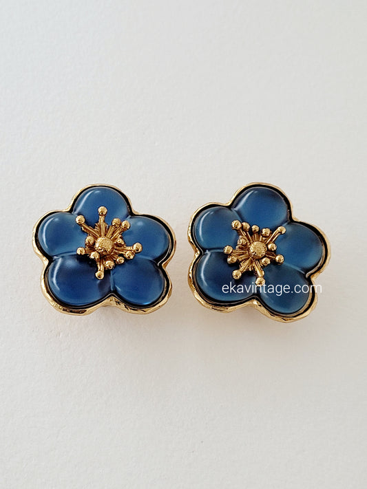 Boucles d'oreilles vintage Kenzo Paris fleurs
