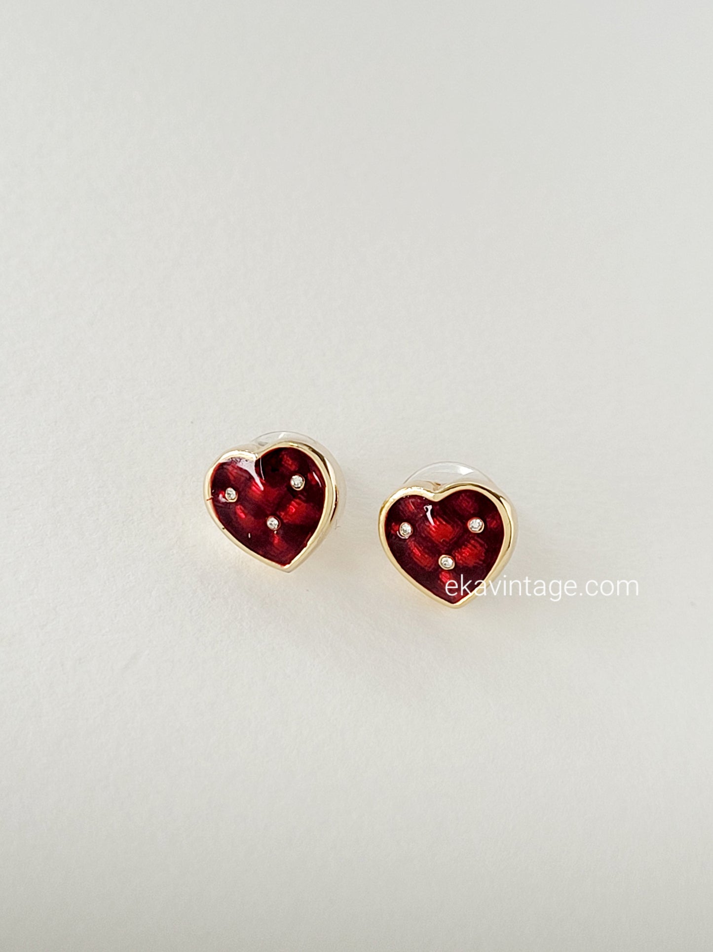 Boucles d'oreilles vintage Cœur rouge