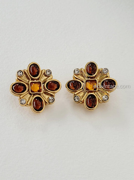 Cabouchon - Boucles d'oreilles vintage