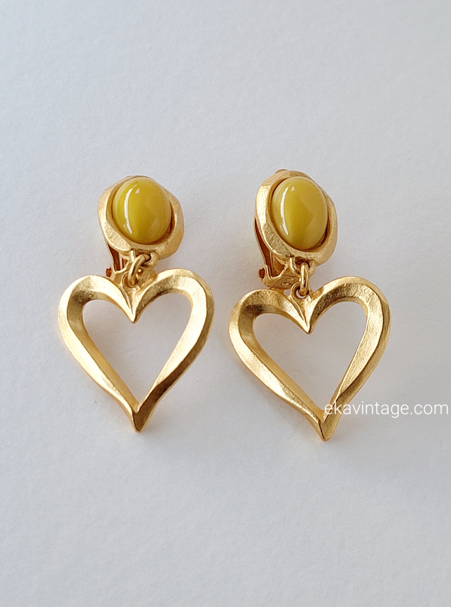 Christian Lacroix - Boucles d'oreilles pendantes vintage Cœur