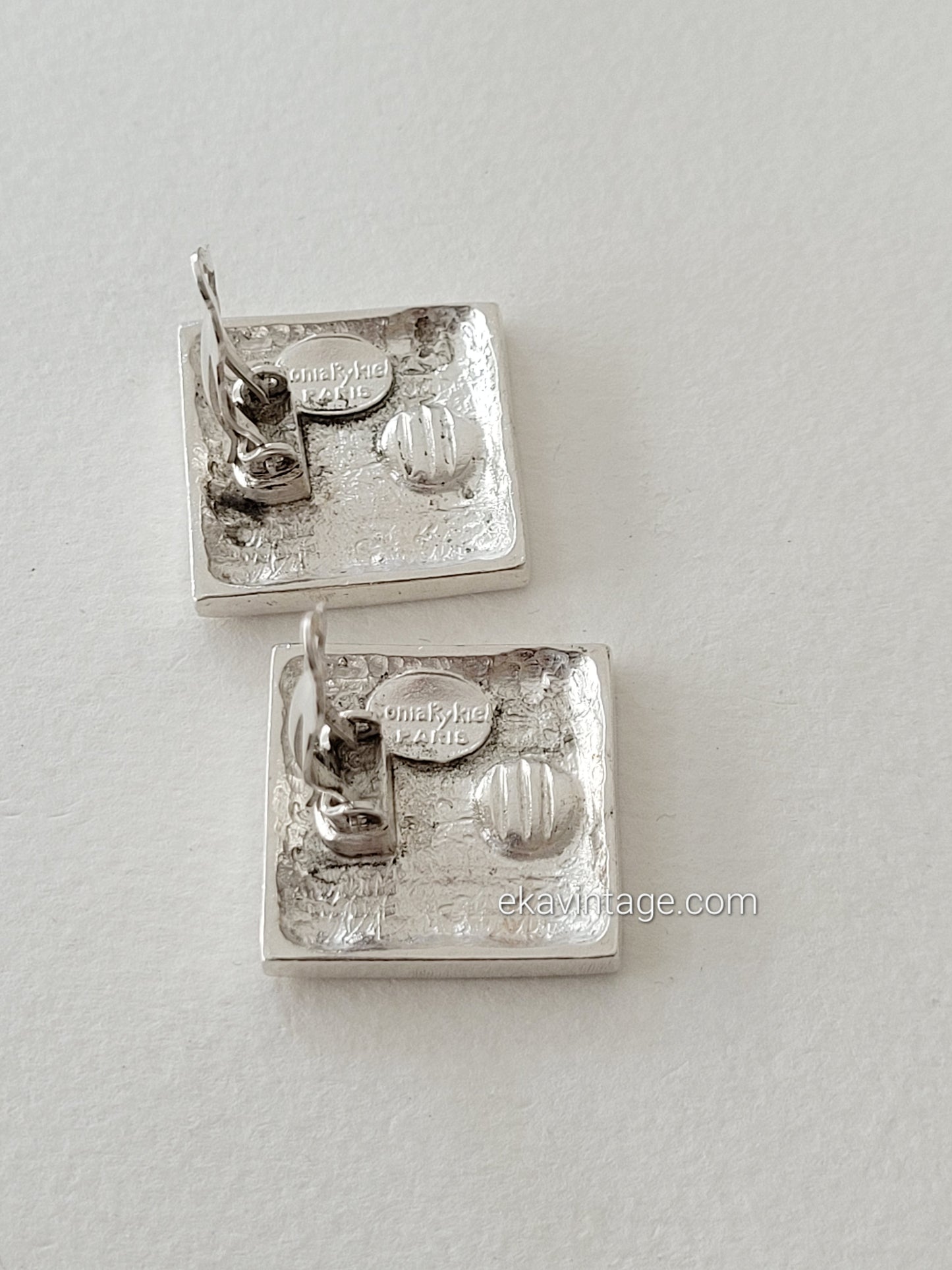 Sonia Rykiel - Boucles d'oreilles vintage carré