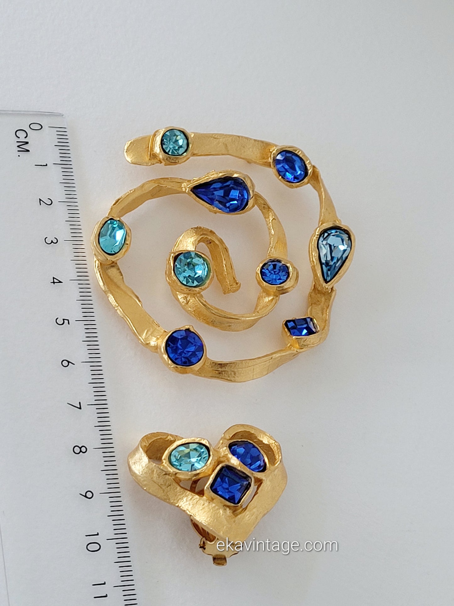 Edouard Rambaud - Magnifique parure boucles d'oreilles et broche vintage