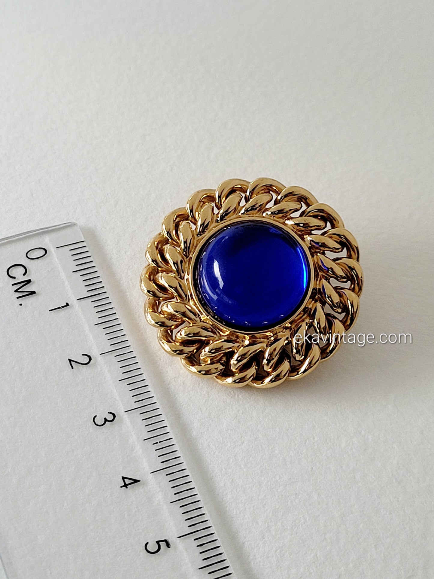 Boucles d'oreilles vintage Cabochons bleus