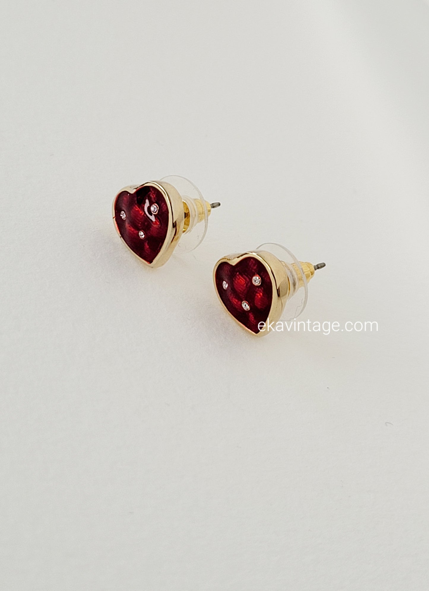 Boucles d'oreilles vintage Cœur rouge