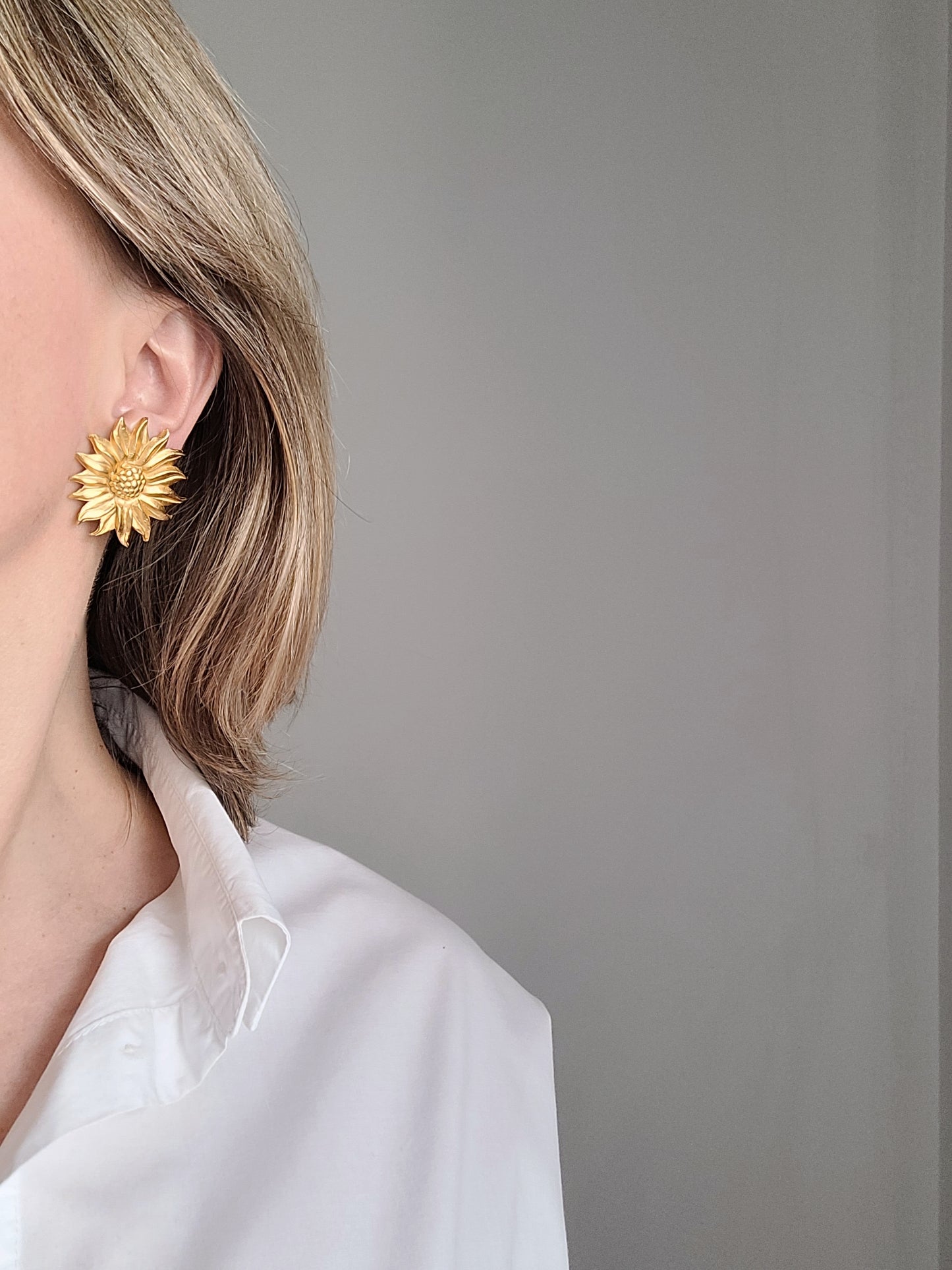Il était une fois - Boucles d'oreilles vintage Fleur