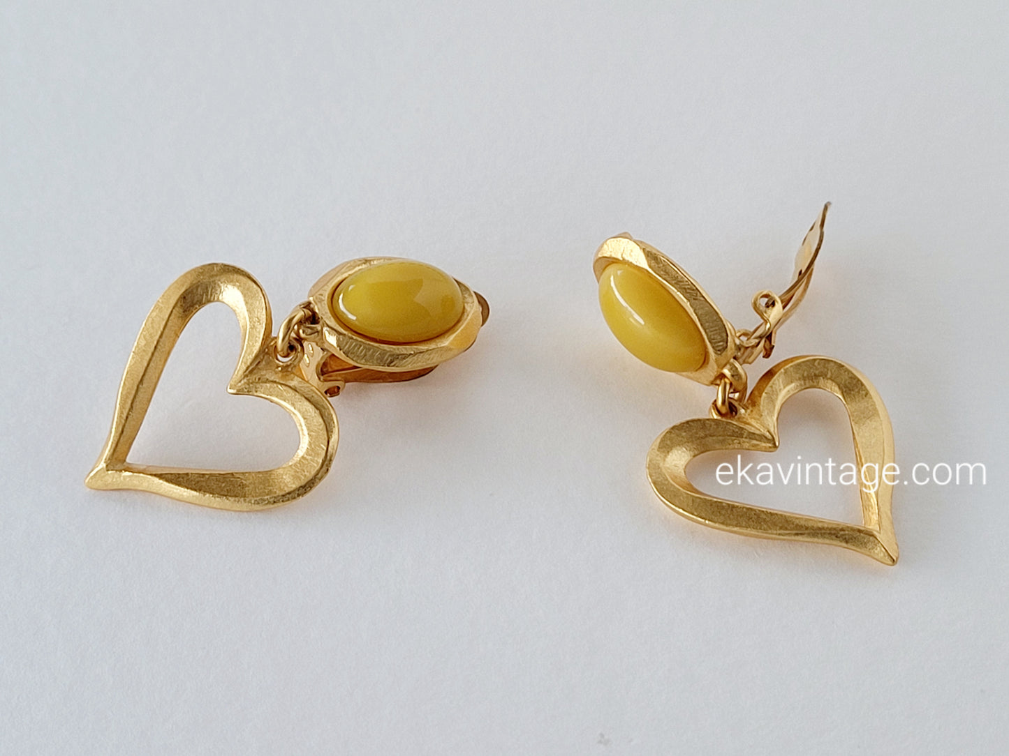 Christian Lacroix - Boucles d'oreilles pendantes vintage Cœur