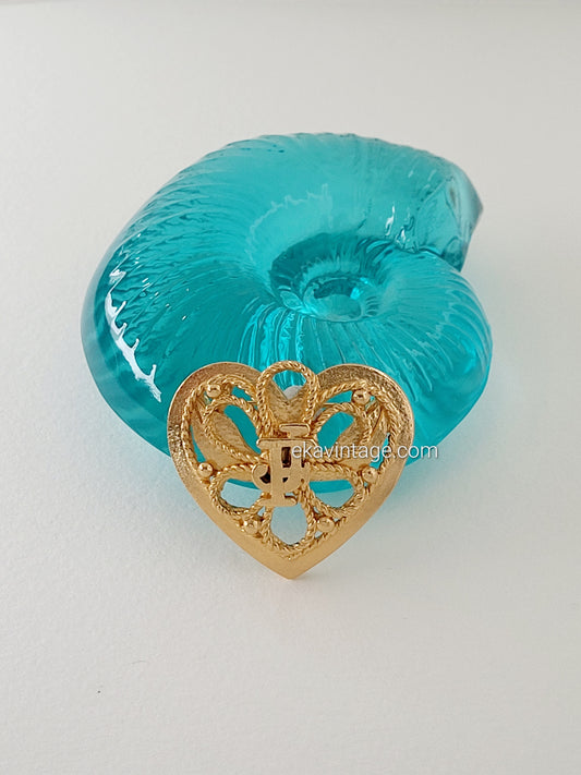 Jacques Fath- Broche vintage Cœur