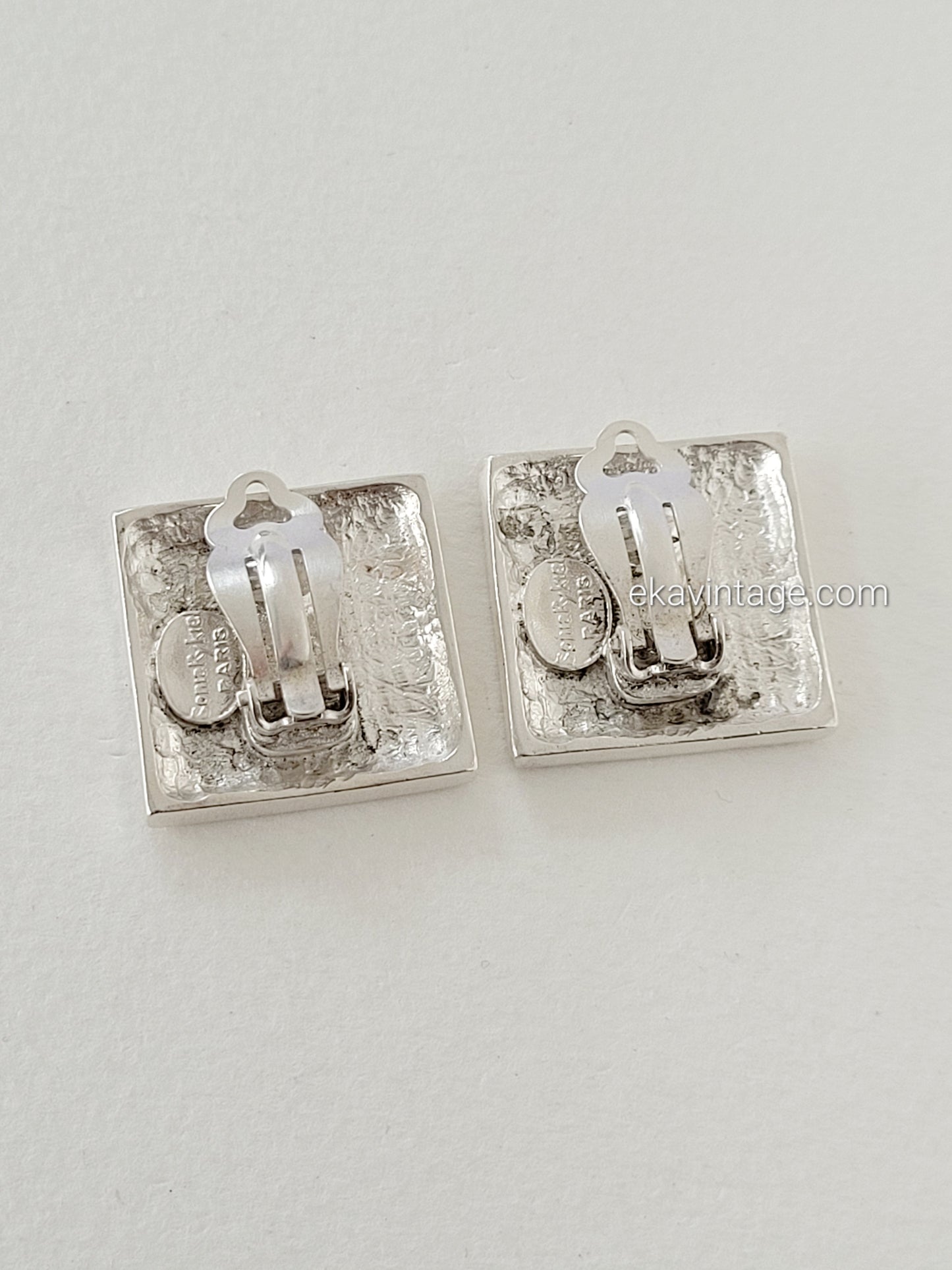 Sonia Rykiel - Boucles d'oreilles vintage carré