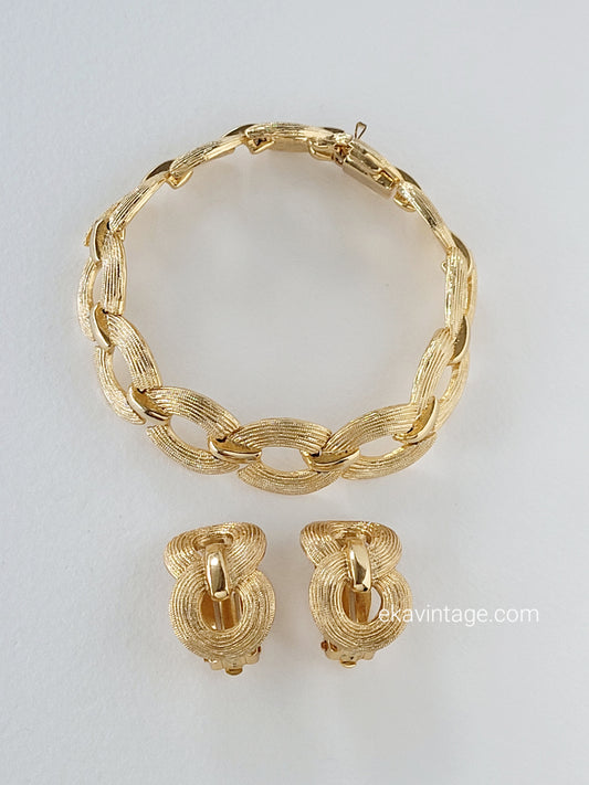 Orena Paris - Parure boucles d'oreilles et bracelet vintage
