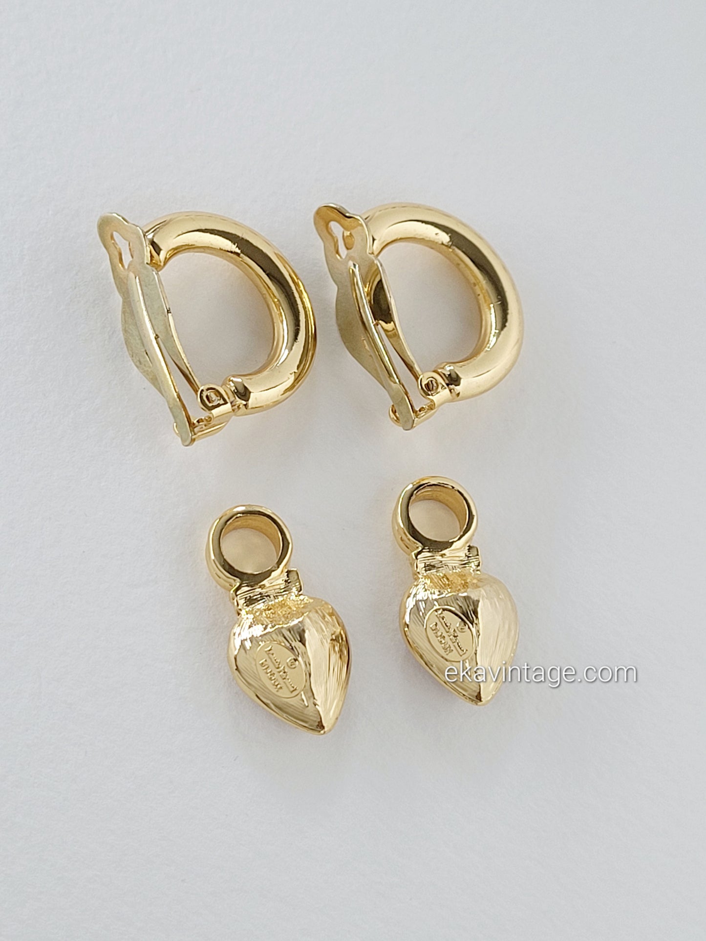 Louis Féraud Paris - Boucles d'oreilles vintage Cœur