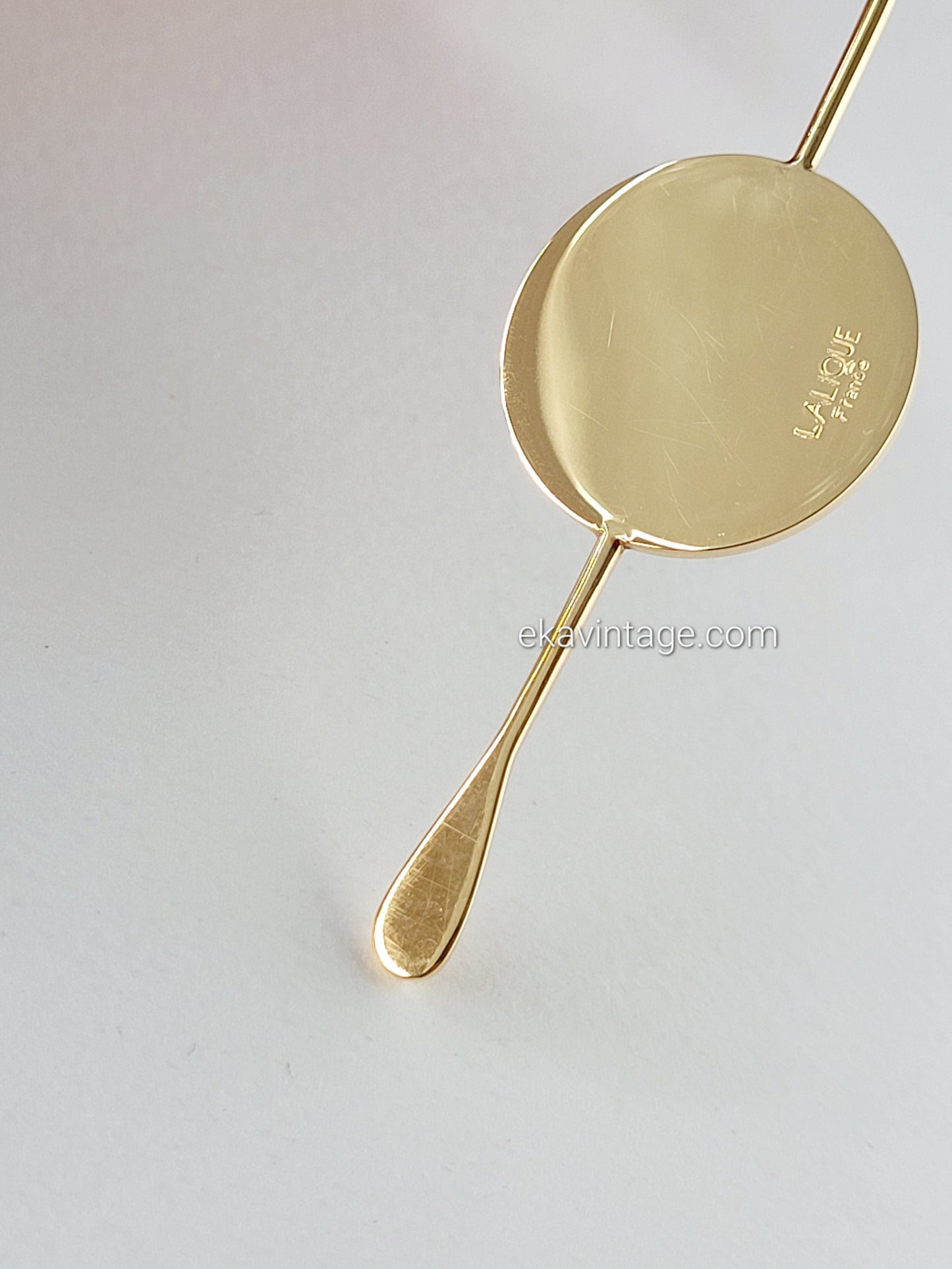 Lalique - Broche vintage cabochon vert
