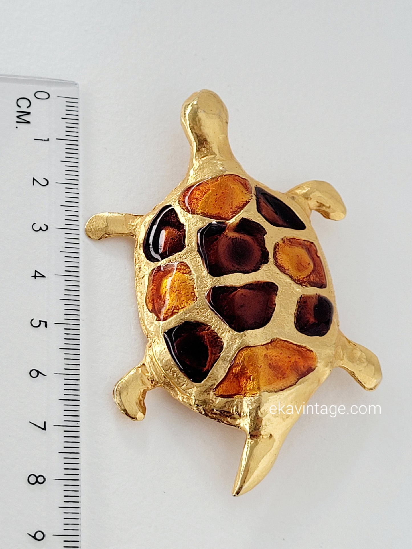 Baila Booste - Grande broche vintage Tortue