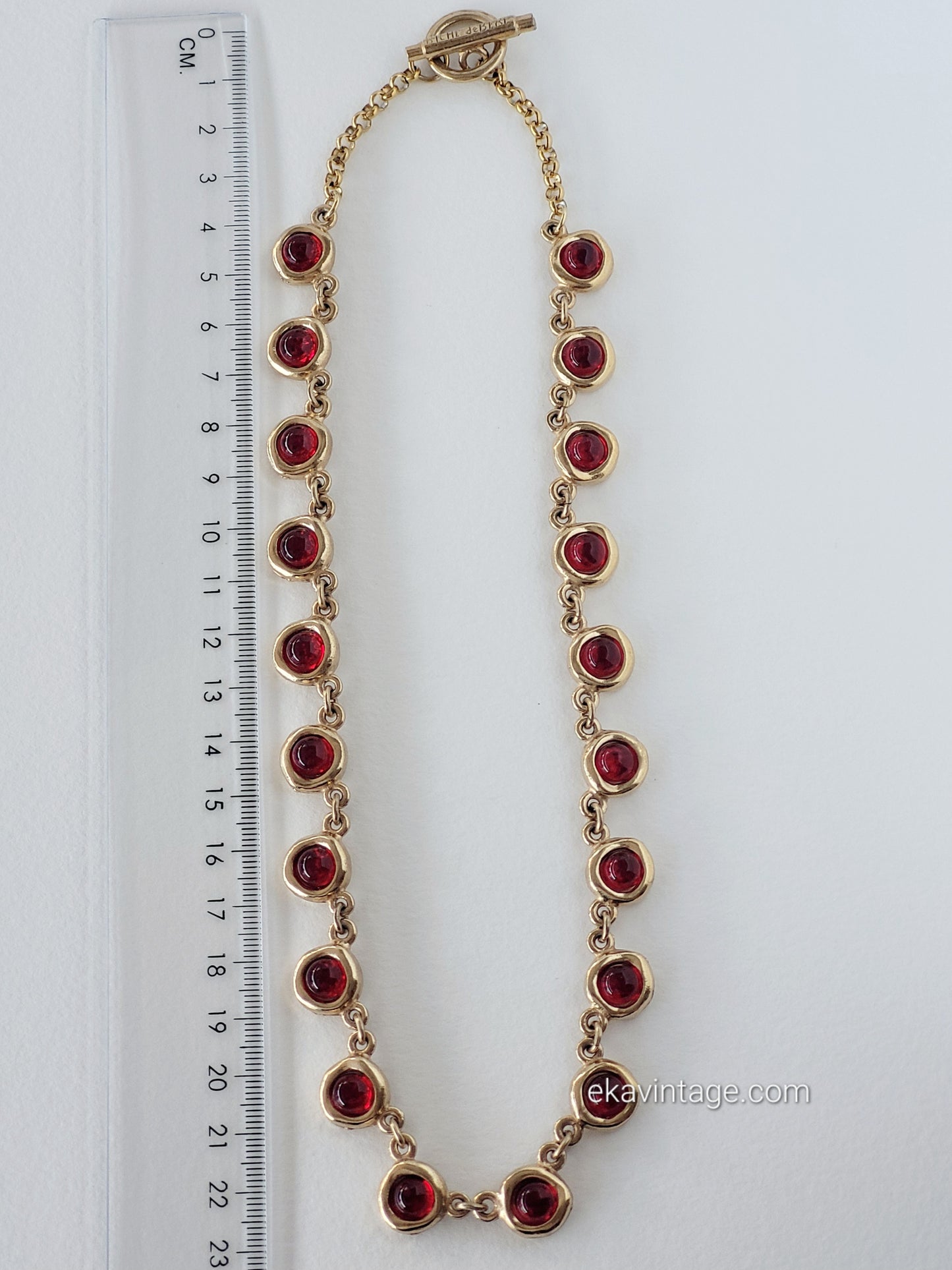 Biche de Bere - Collier vintage - Cabochons rouges