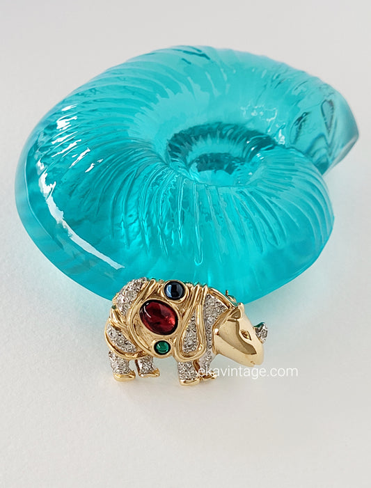 Valentino - Broche vintage Rhinocéros