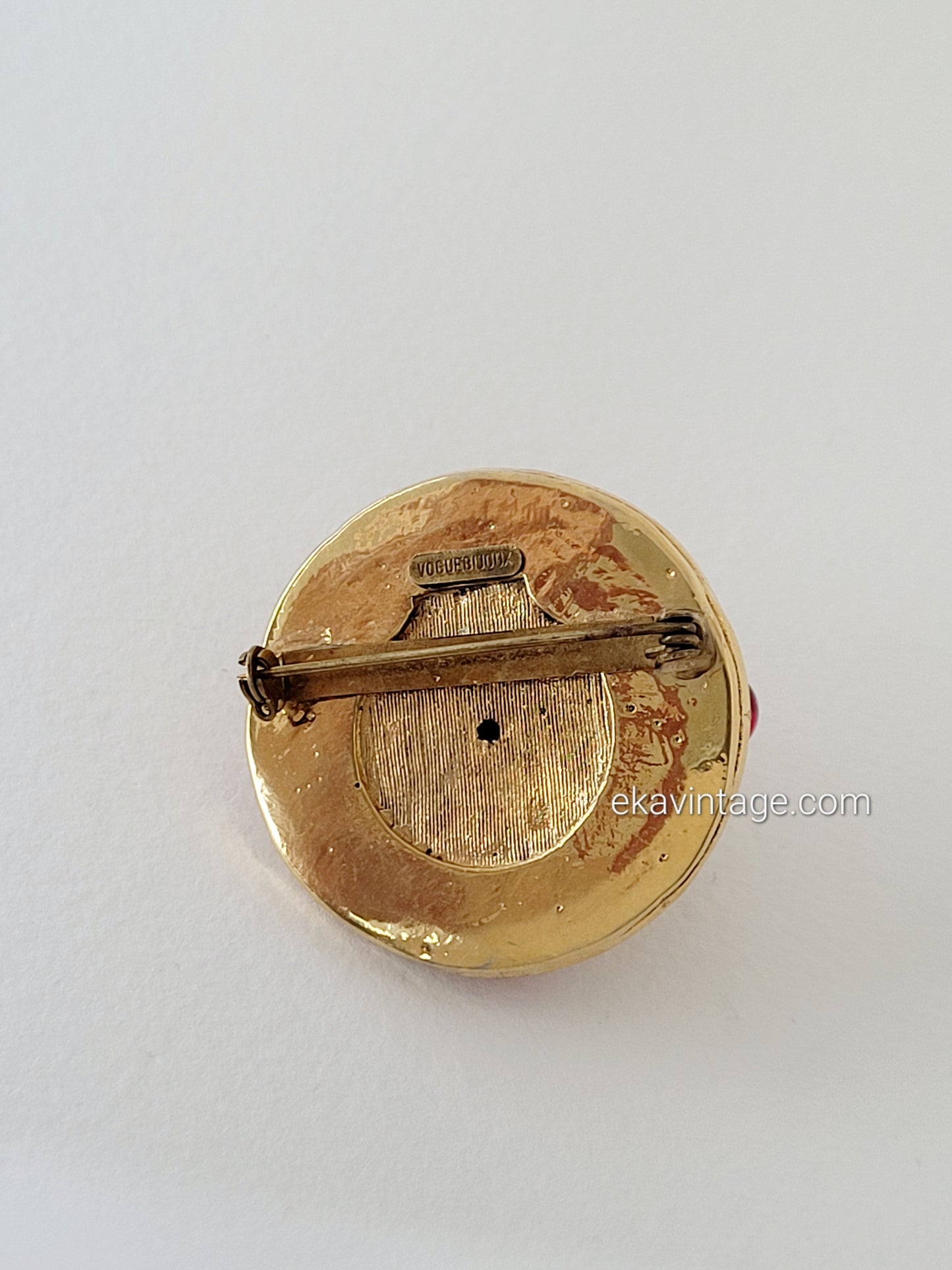 Vogue bijoux - Broche vintage cabochons en verre