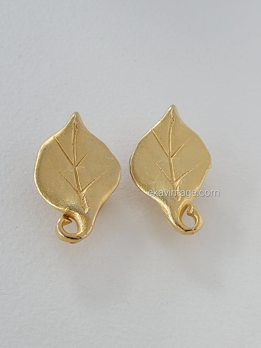 Il était une fois - Boucles d'oreilles vintage Feuille