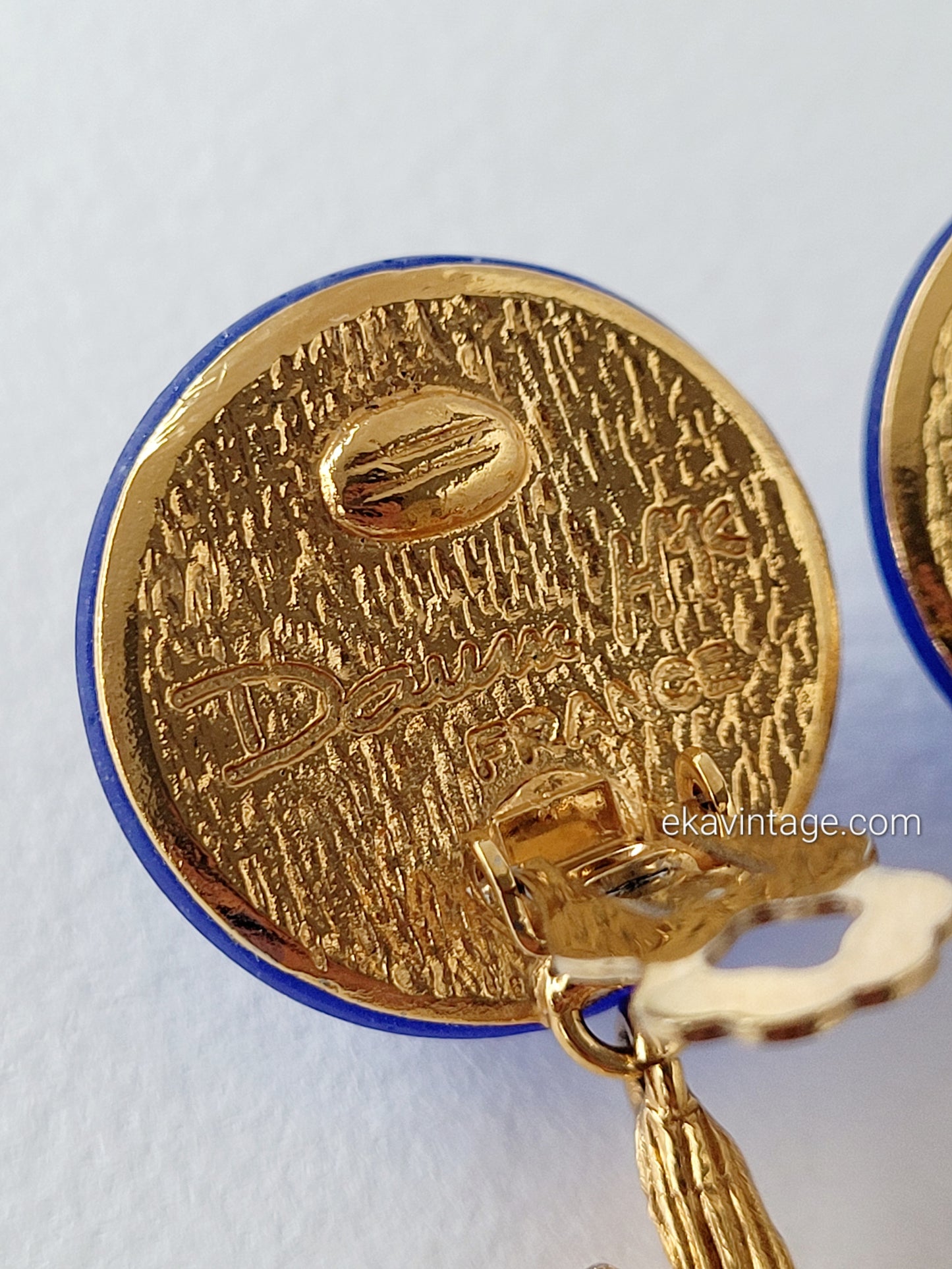 Daum - Boucles d'oreilles vintage en pâte de verre