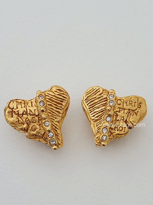 Christian Lacroix - Boucles d'oreilles vintage Cœur