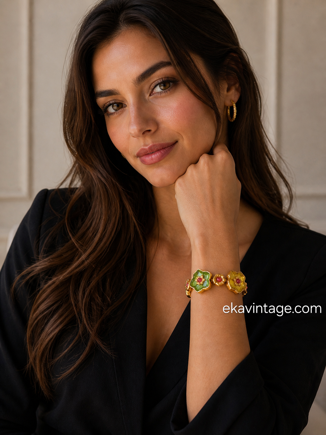 Kenzo Paris - Magnifique bracelet vintage Fleurs