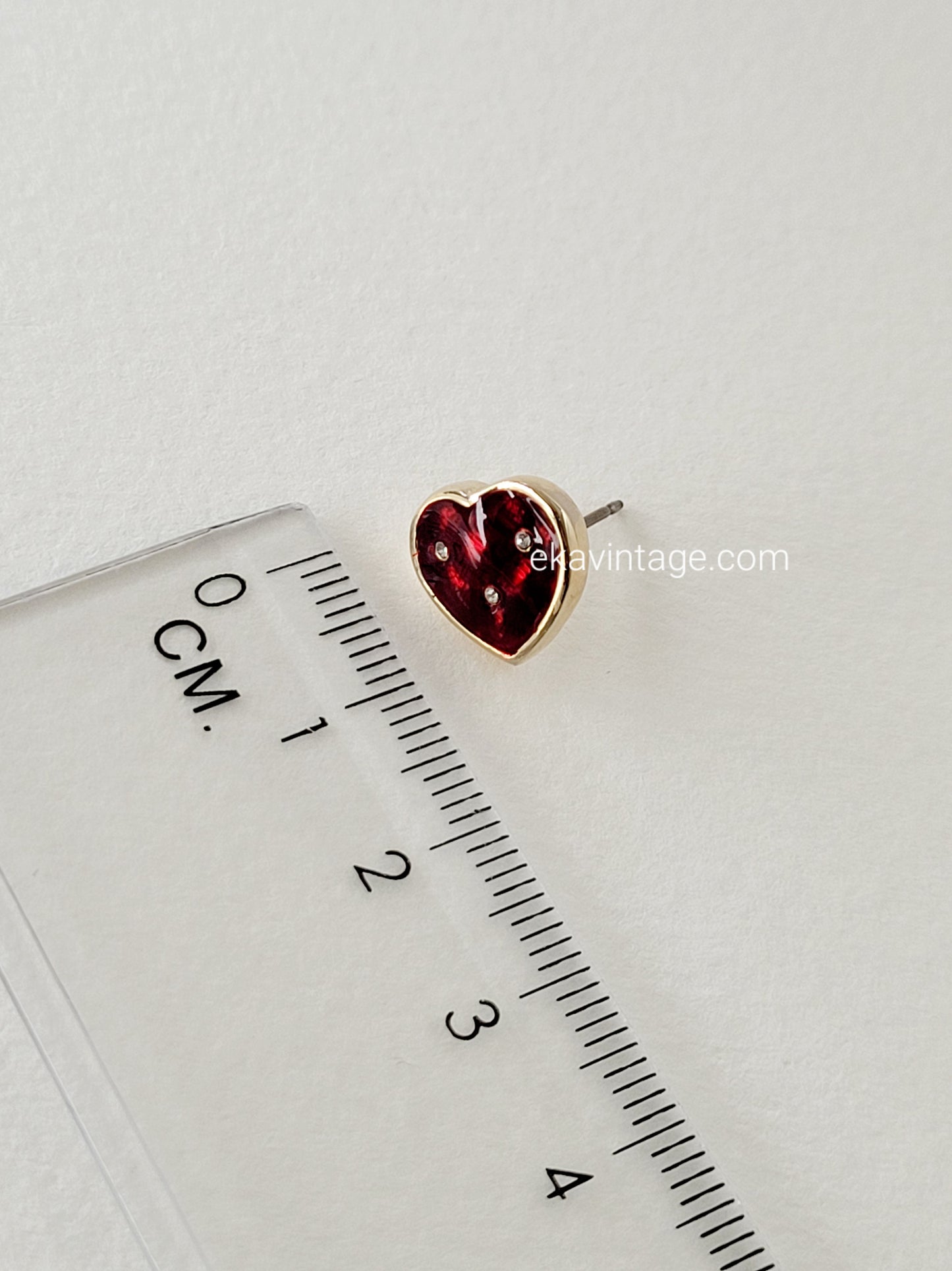 Boucles d'oreilles vintage Cœur rouge