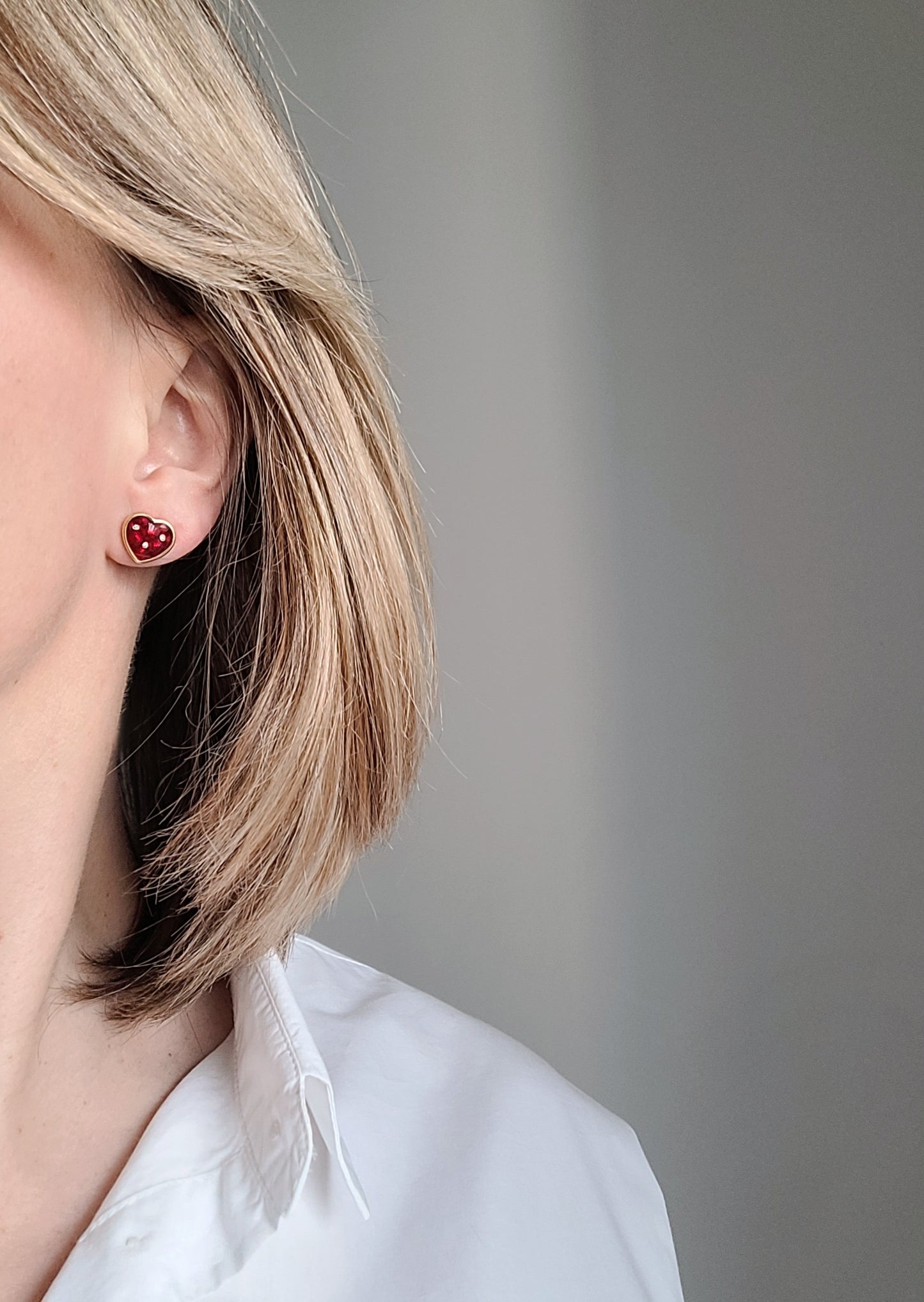 Boucles d'oreilles vintage Cœur rouge