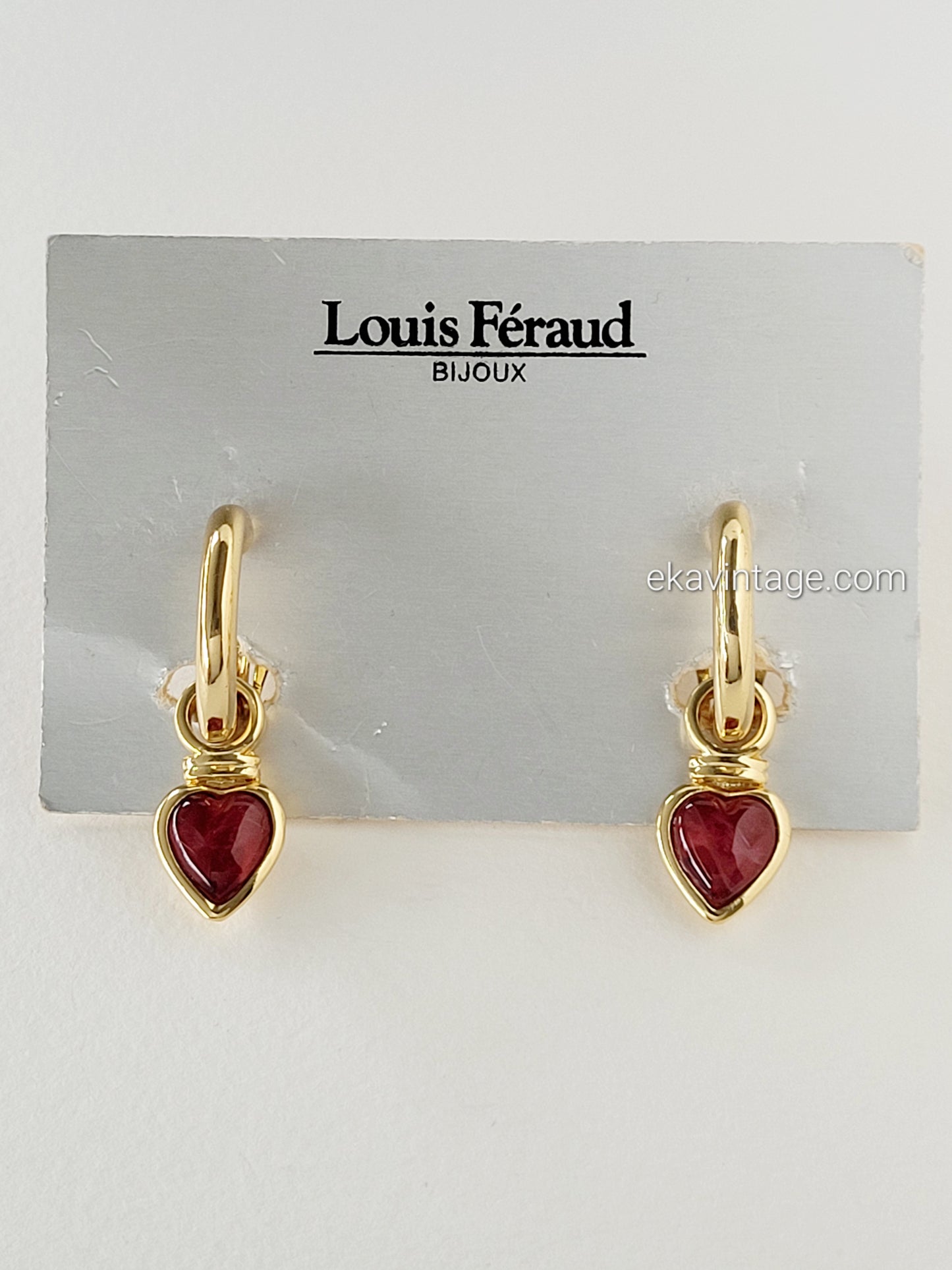 Louis Féraud Paris - Boucles d'oreilles vintage Cœur