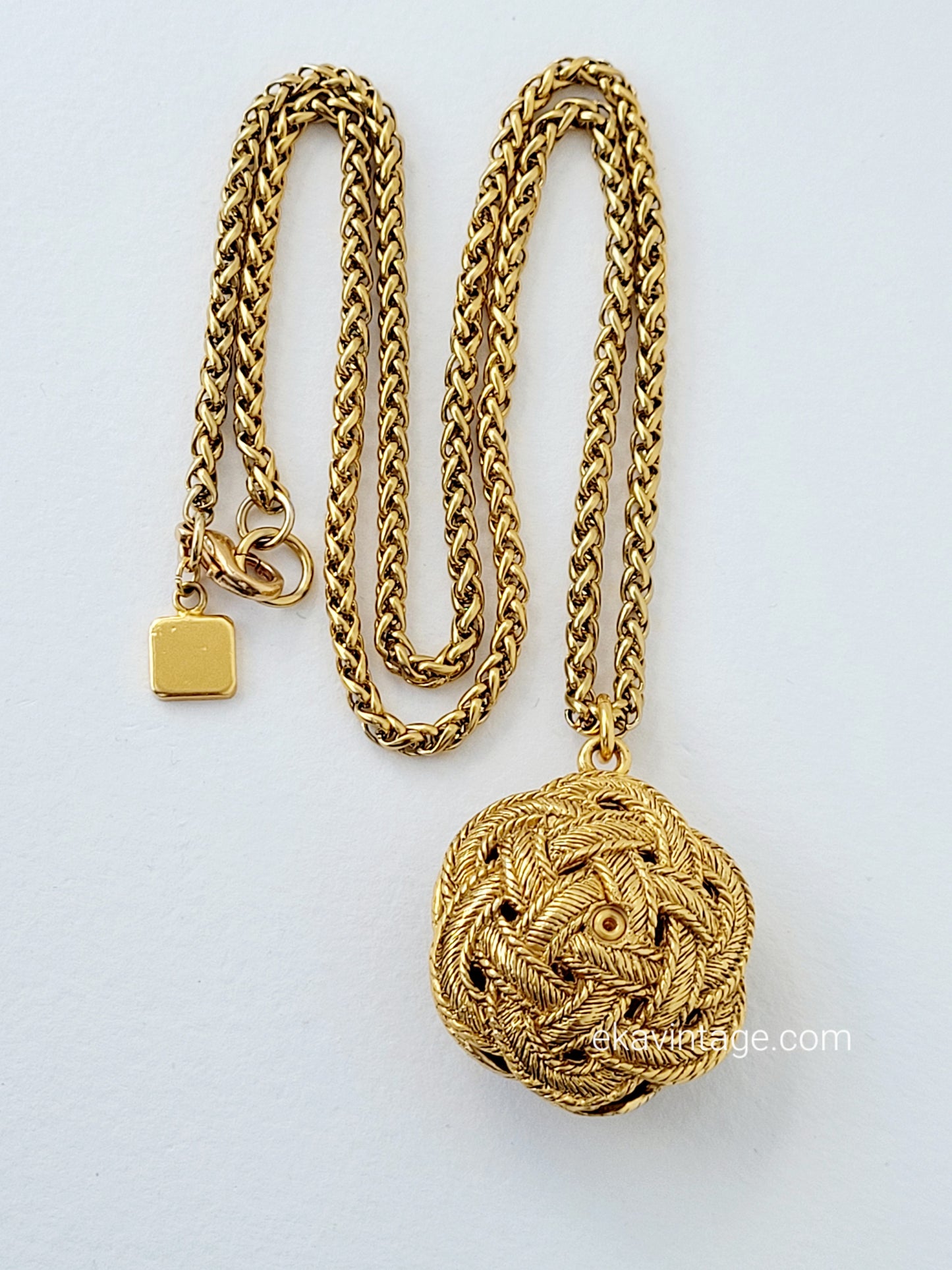 Ungaro Paris - Collier vintage pendentif tressé
