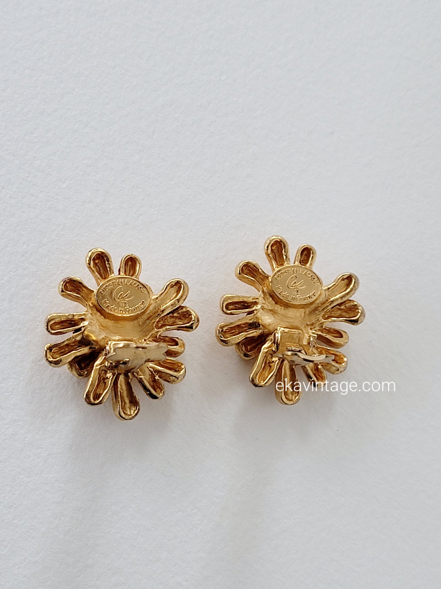 Christian Lacroix - Boucles d'oreilles vintage Anémone