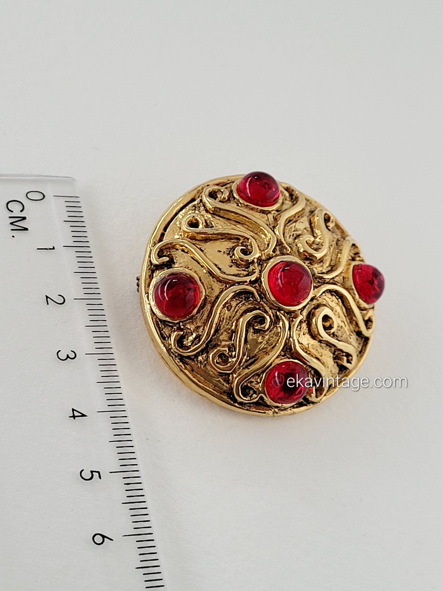 Vogue bijoux - Broche vintage cabochons en verre