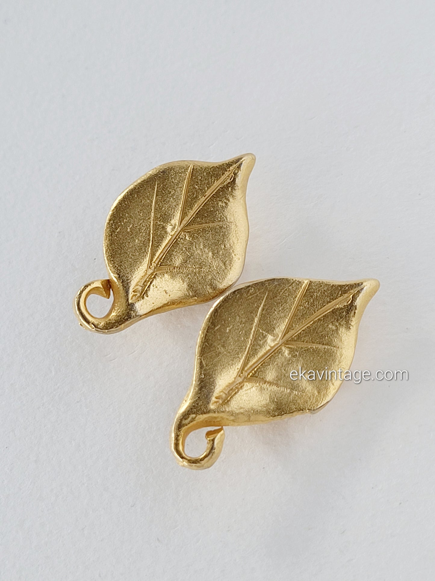 Il était une fois - Boucles d'oreilles vintage Feuille