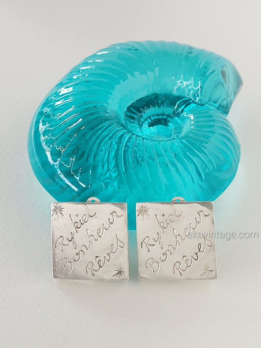 Sonia Rykiel  - Boucles d'oreilles vintage carré