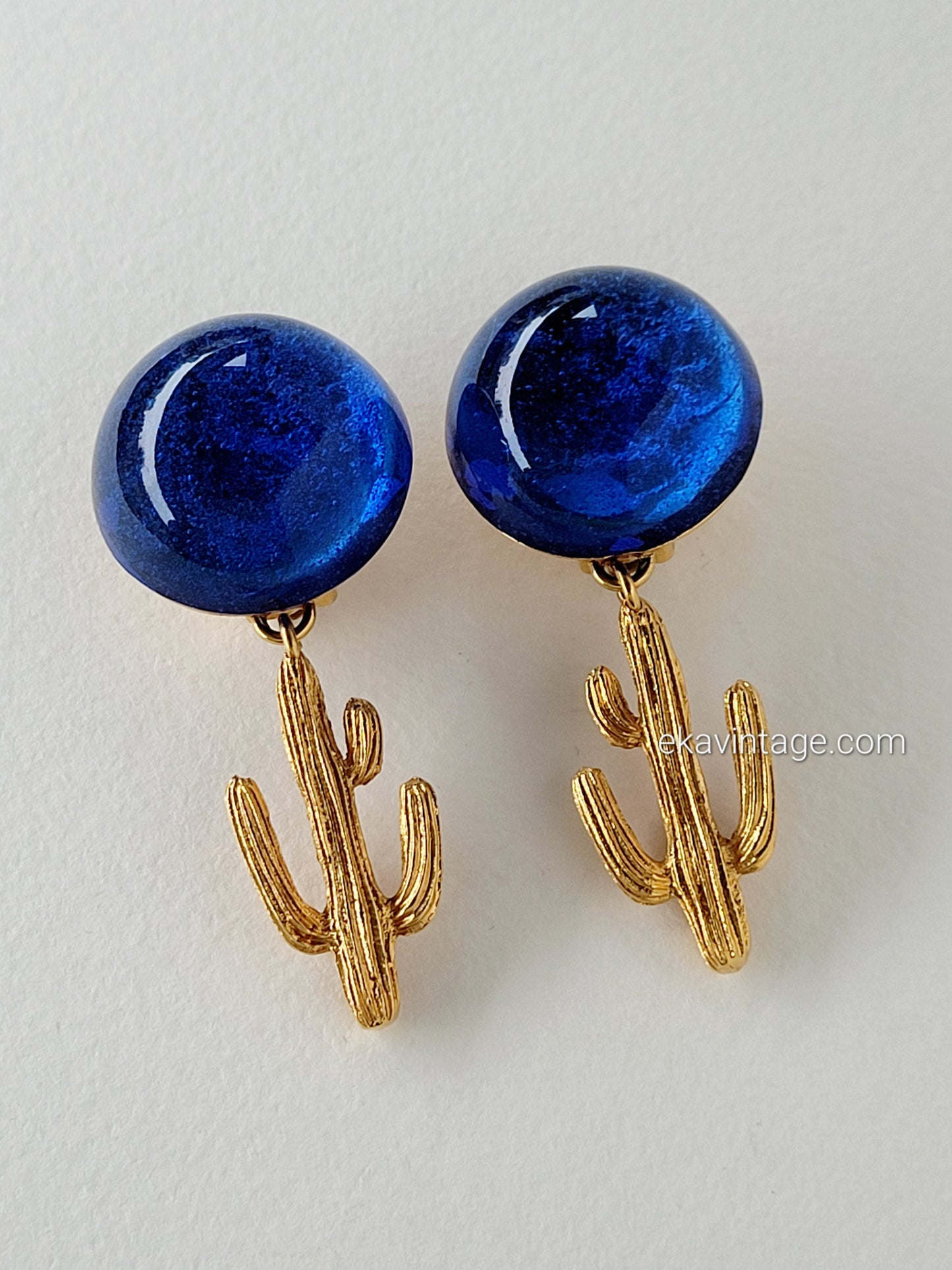 Daum - Boucles d'oreilles vintage en pâte de verre