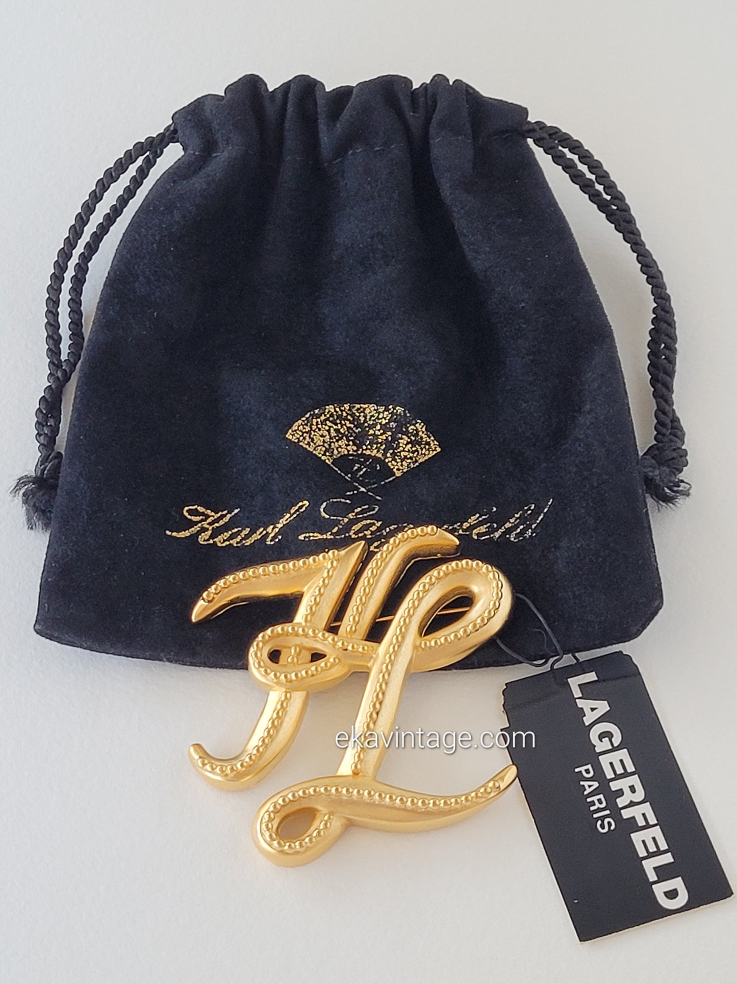 Karl Lagerfeld - Grande broche vintage KL