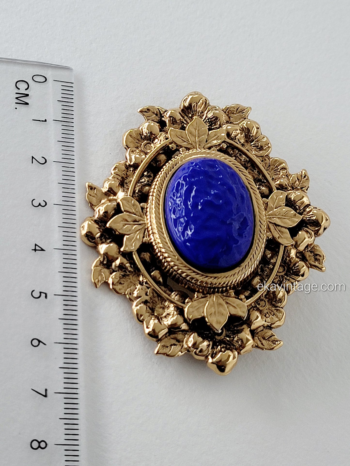 Réminiscence - Broche cabochon bleu