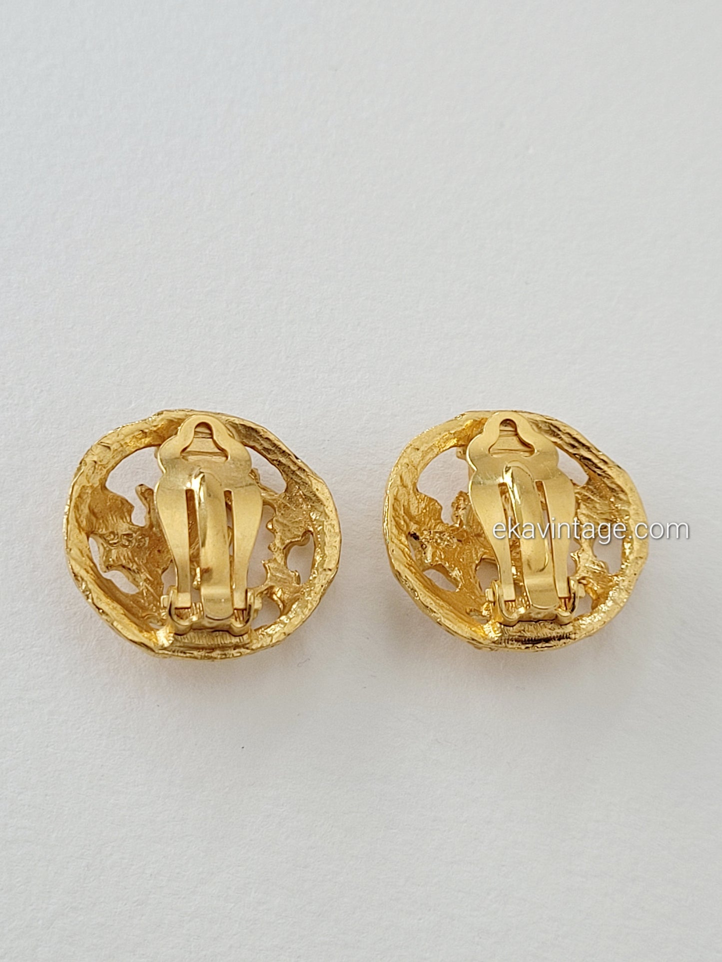 Ines de la Fressange - Vintage earrings - Oak leaves