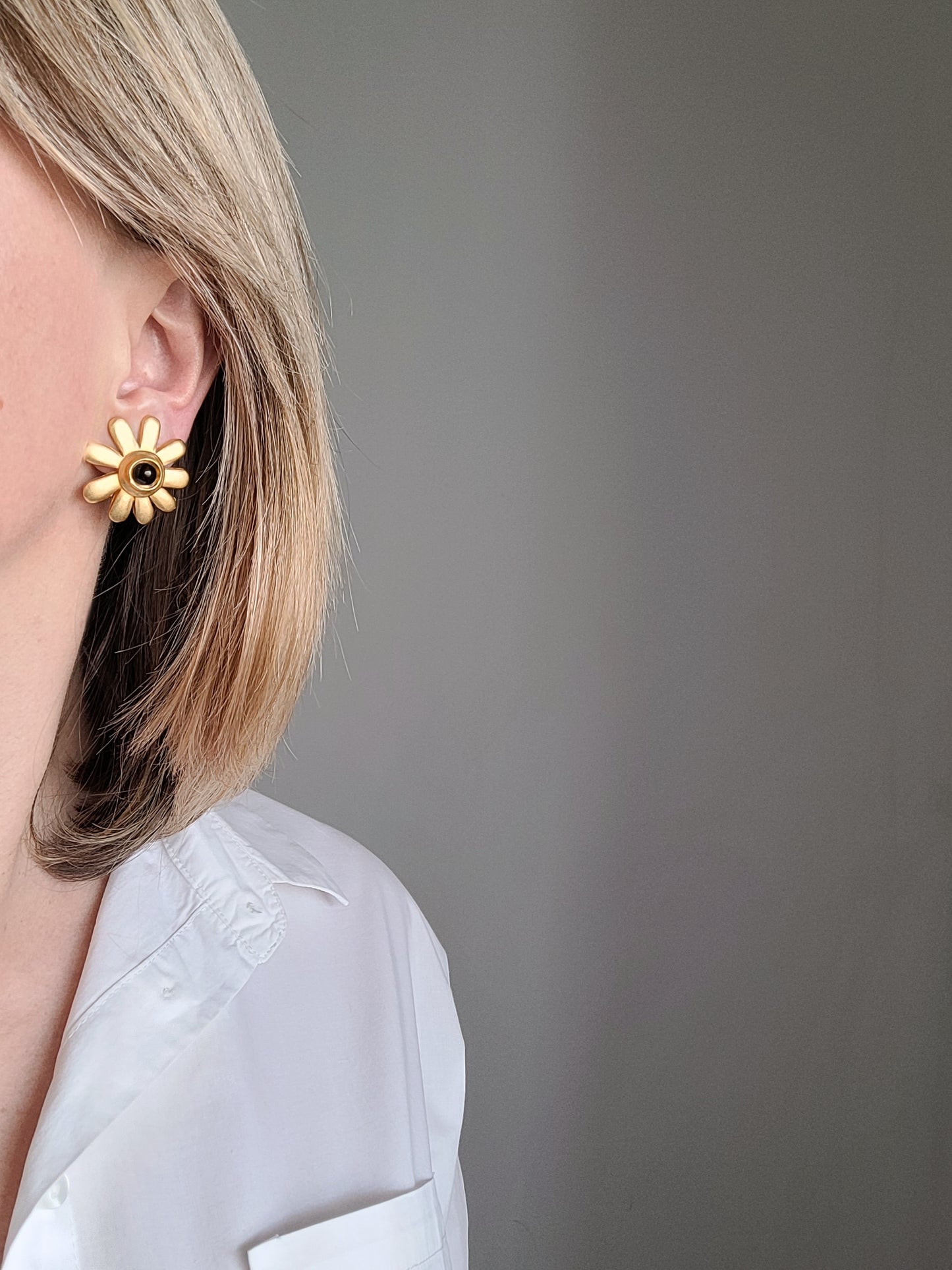 Edouard Rambaud - Boucles d'oreilles vintage Fleur