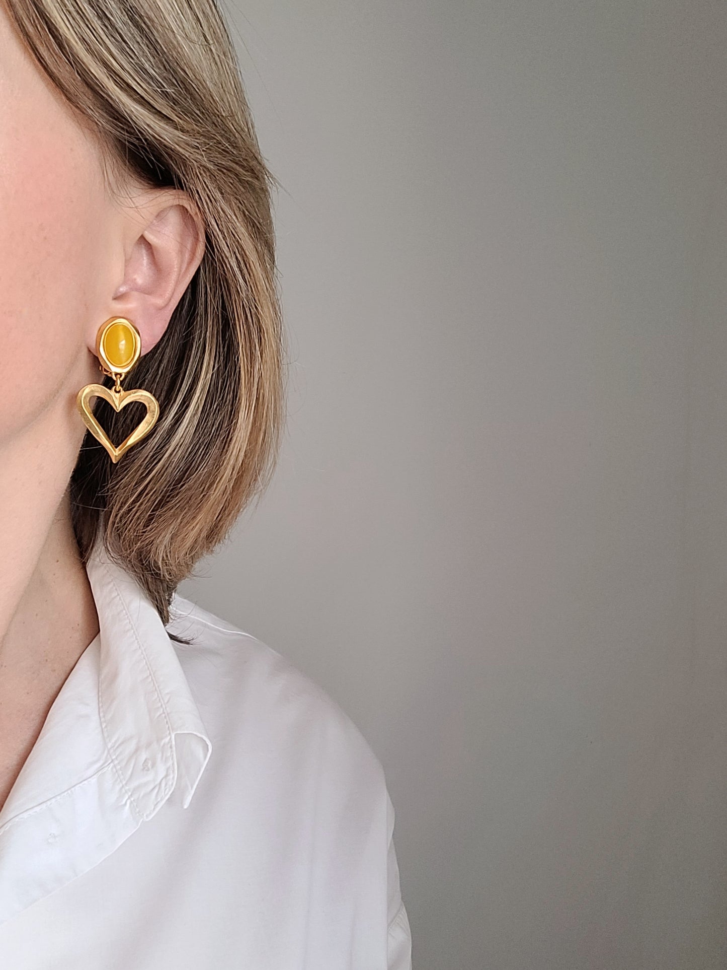 Christian Lacroix - Boucles d'oreilles pendantes vintage Cœur