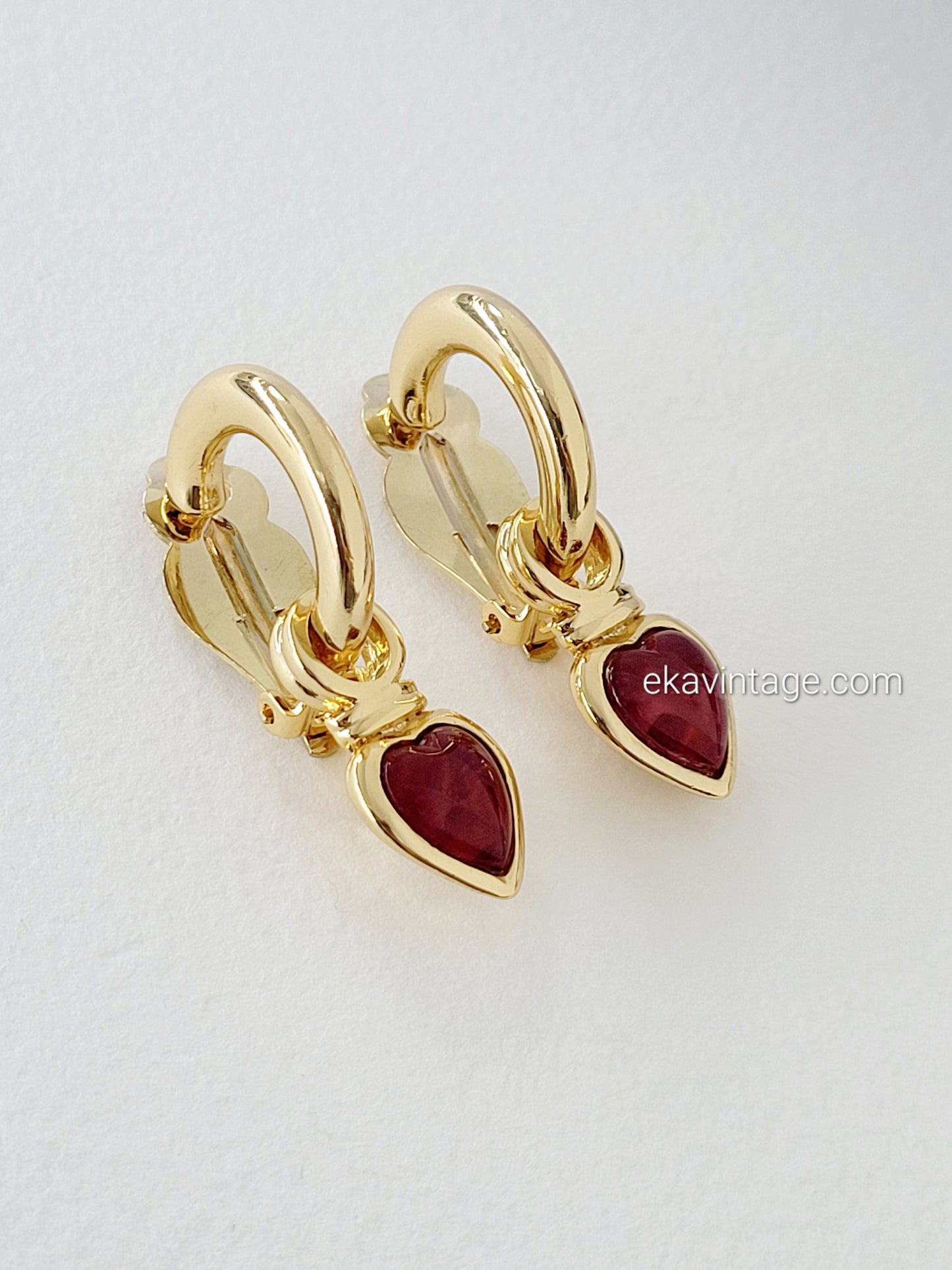 Louis Féraud Paris - Boucles d'oreilles vintage Cœur