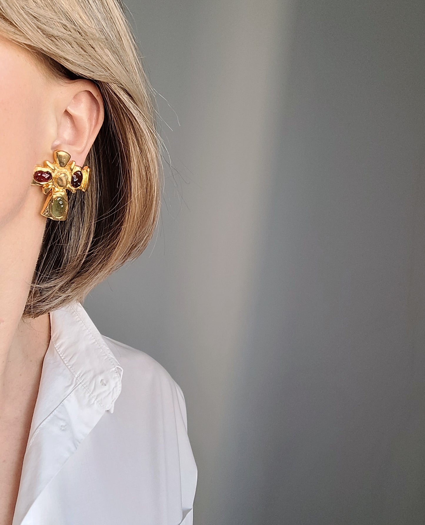 Christian Lacroix - Boucles d'oreilles vintage Croix