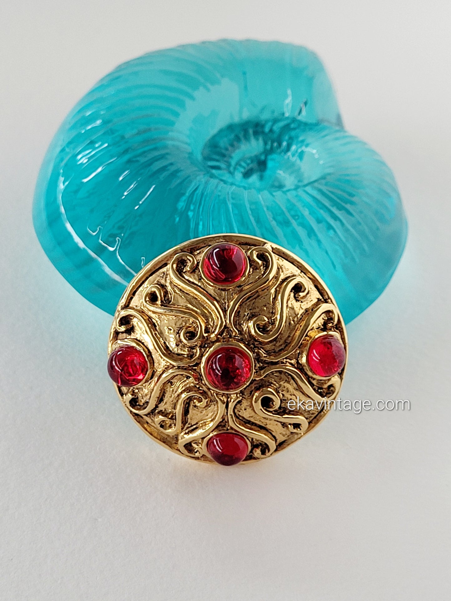 Vogue bijoux - Broche vintage cabochons en verre