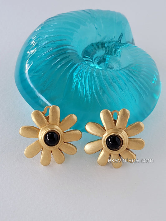 Edouard Rambaud - Boucles d'oreilles vintage Fleur